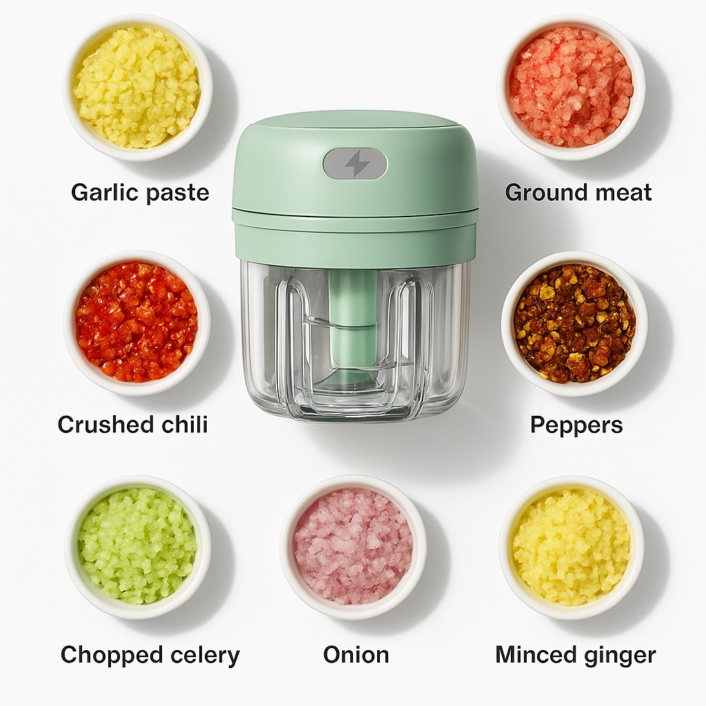 Chopique | 4 in 1 Portable Electric Vegetable Cutter Set