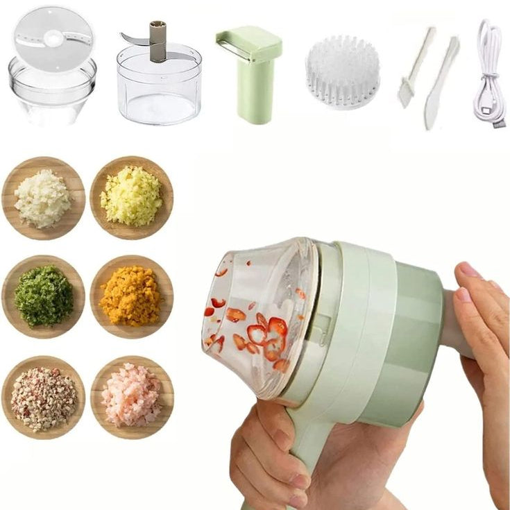 Chopique | 4 in 1 Portable Electric Vegetable Cutter Set